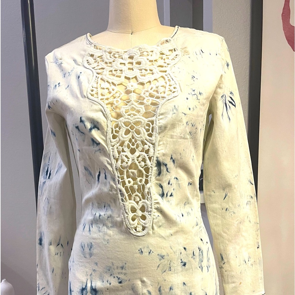90s CROCHET / DENIM  TREND MIDI DRESS